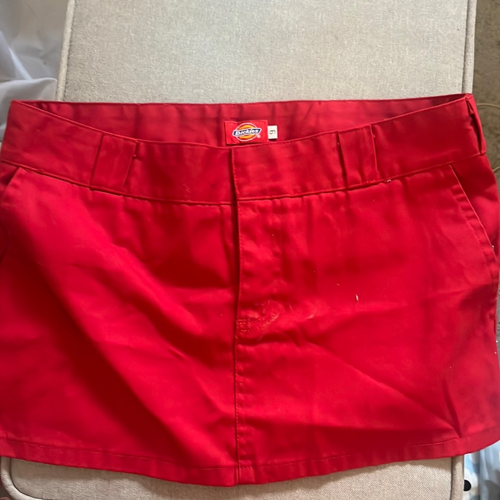 Red Dickies mini skirt